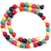 Howlit - Turkis perler. Farve mix. 6 mm streng.